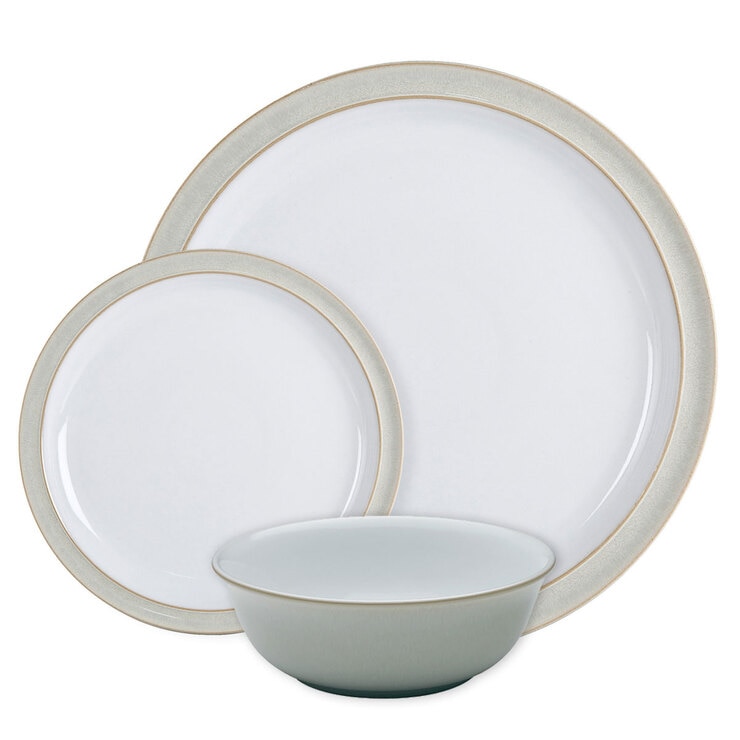 Denby Stoneware 12 Piece Dinnerware Set, Linen Denby Stoneware 12 Piece Dinnerware Set, Linen