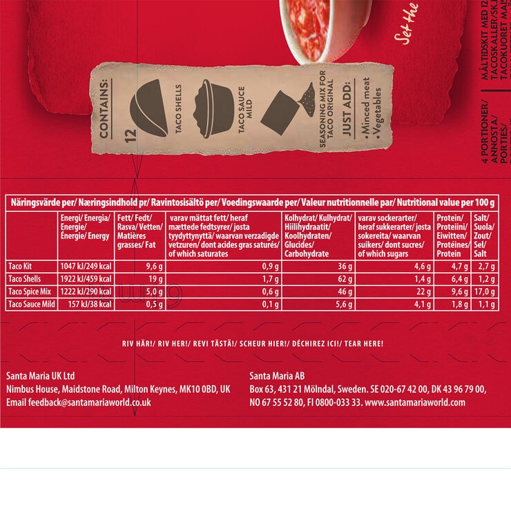 Santa Maria Taco Kit, 4 x 288g Costco UK