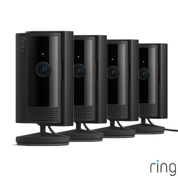 Ring Wired Indoor Camera Four Pack in Black