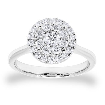 0.62ctw Round Brilliant Cut Diamond Ring, 18ct White Gold
