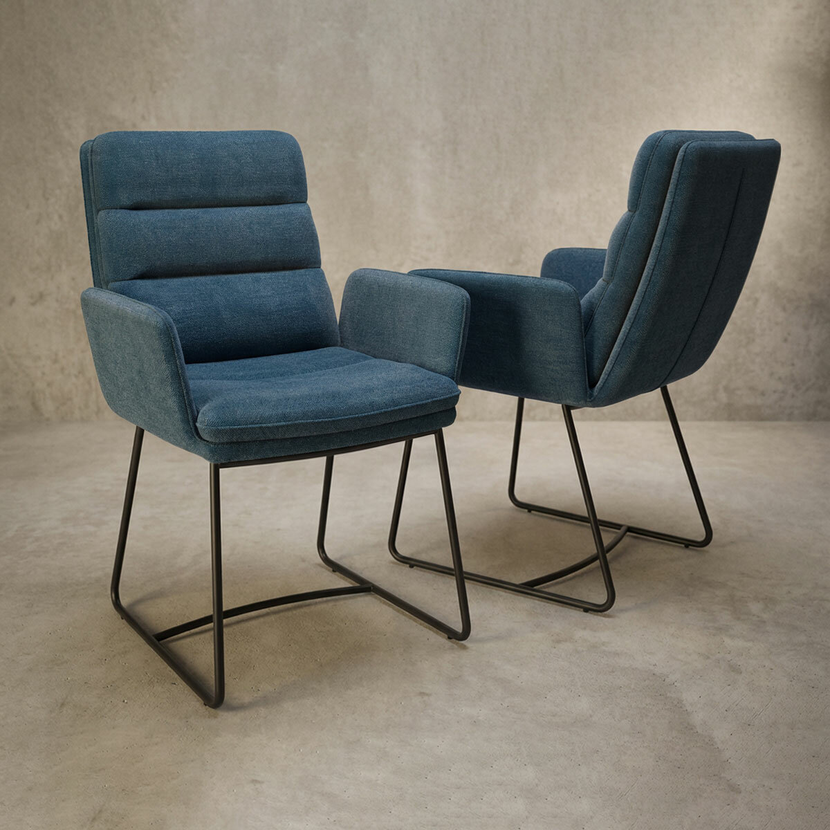 AKANTE Copenhague Blue Fabric Dining Chair, 2 Pack