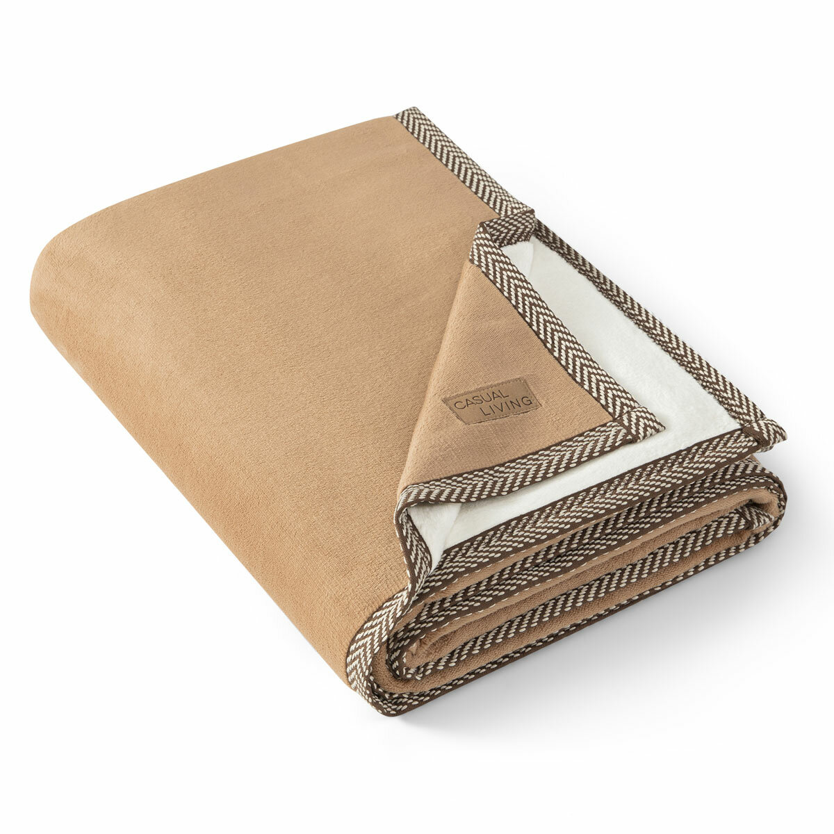 Casual Living Luxe Plush Throw in Camel, 127 x 178 cm