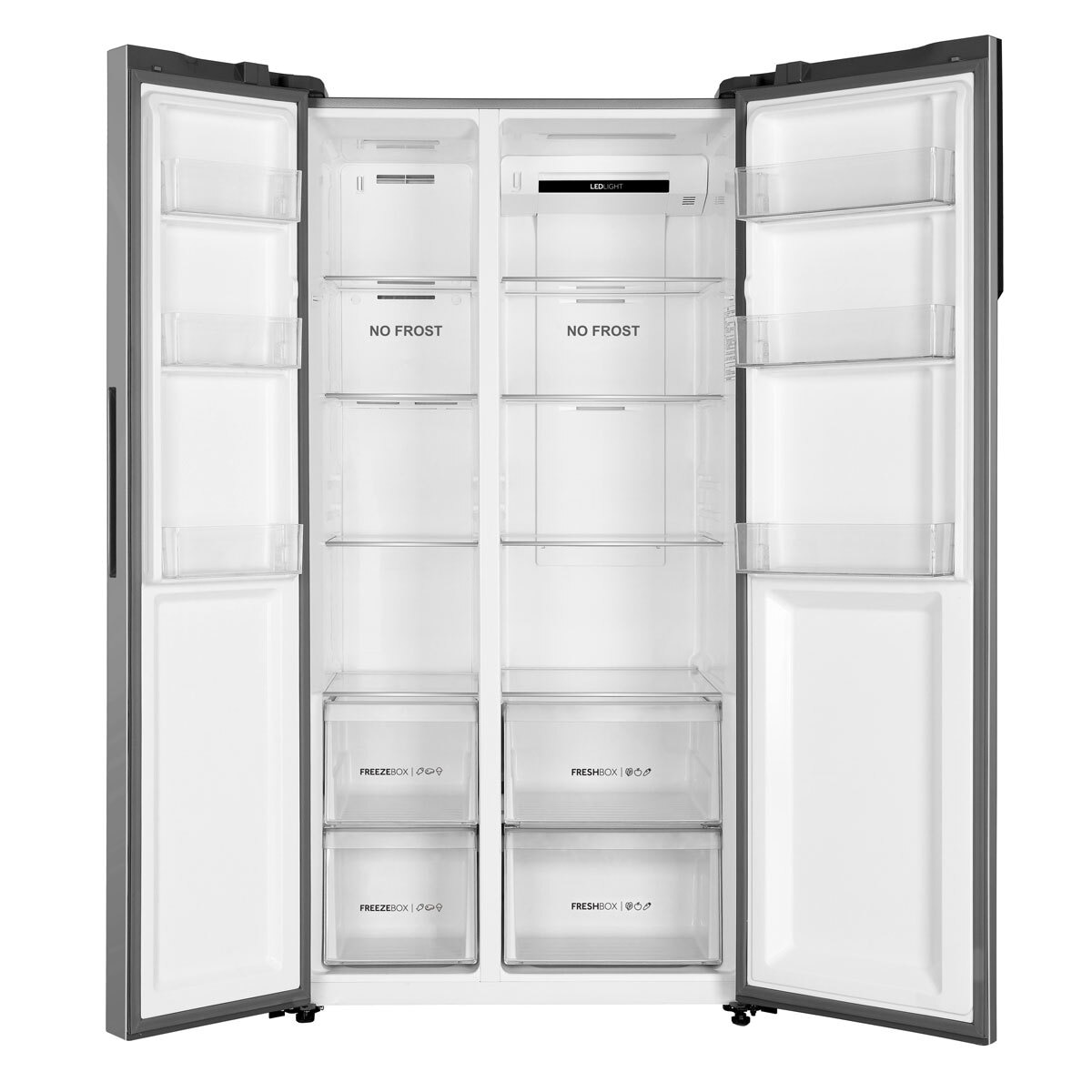 Haier HSR3918ENPG, Side by Side Fridge Freezer, E Rated in Silver