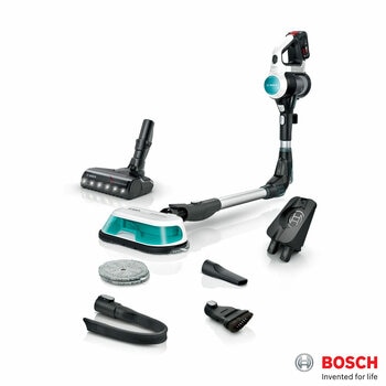 Bosch CS71HYGGB Unlimited 7 Aqua Cordless Vacuum Cleaner & Mop in White & Turquoise