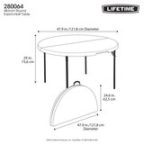 Lifetime 48" (4ft) Round Fold in Half Commercial Table in White Graphite