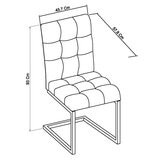 Bentley Designs Tivoli Cantilever Black Leather Dining Chairs, 2 Pack Dimensions