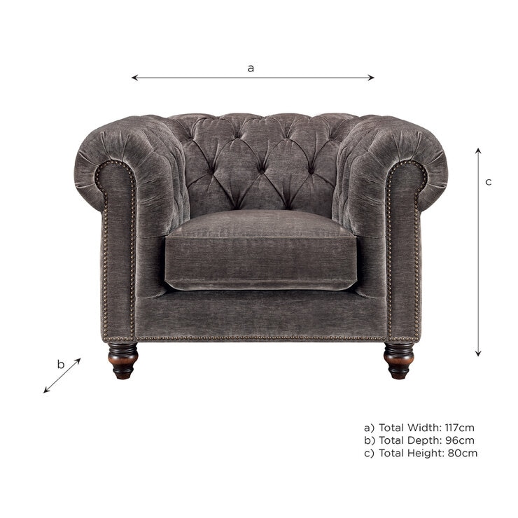 Allington Grey Fabric Armchair