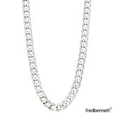 Fred Bennett Sterling Silver Heavyweight Diamond Cut Curb Chain Necklace