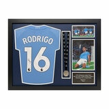 Rodri Signed Framed Manchester City Football Shirt