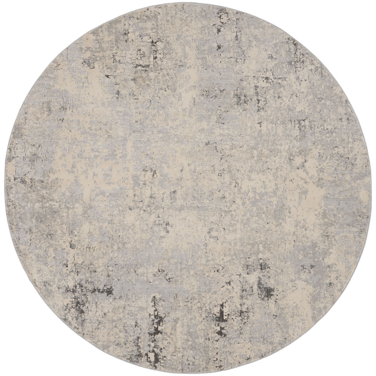 Rustic Textures Mottled Grey Circle Rug