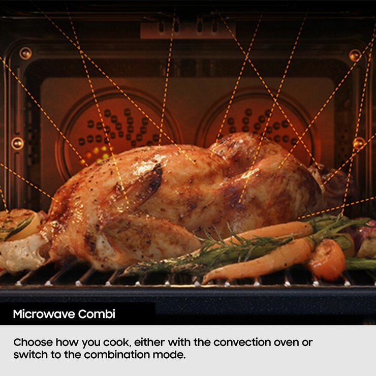 Samsung Series 5 Microwave Combi NQ5B5763DBK/U4 50L Smart Compact Oven, Clean Black