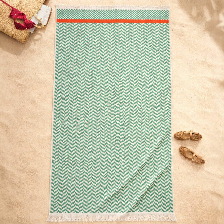 Made in Portugal 100% Cotton Green Beach Towel Made in Portugal 100% Cotton Green Beach Towel