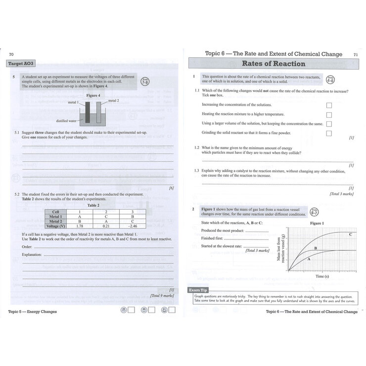 Page Spread of CGP GCSE AQA Chemistry text book