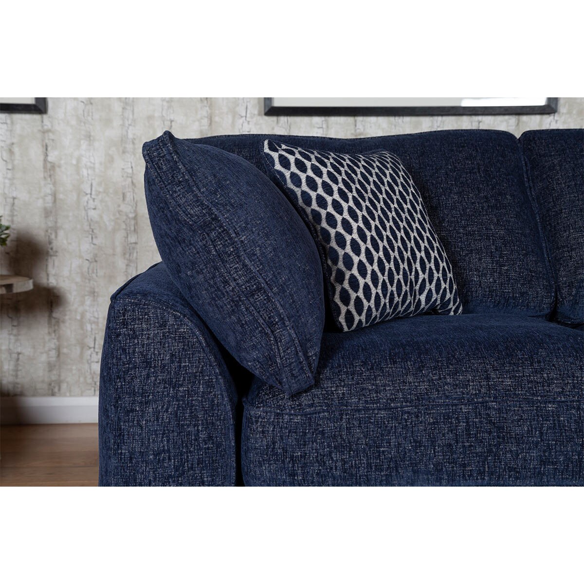 Lorna Navy Fabric Sofa Bed with 2 Accent Pillows Costco UK