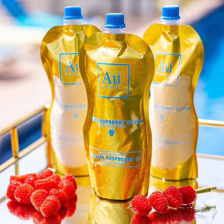 Au Vodka Blue Raspberry Slush Pouch, 3 x 250ml Au Vodka Blue Raspberry Slush Pouch, 3 x 250ml