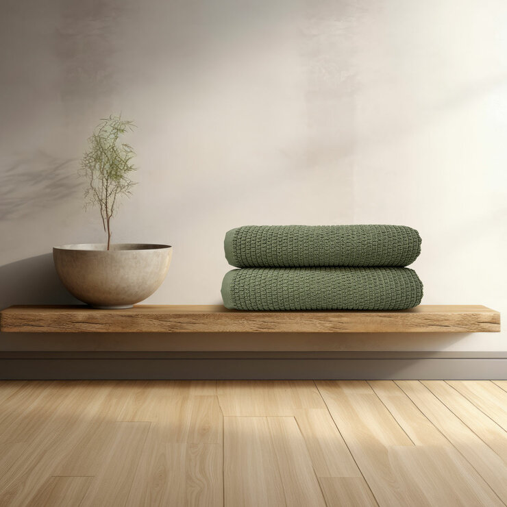 Evolution 100% Cotton Green Bath Sheet, 100 x 160 cm