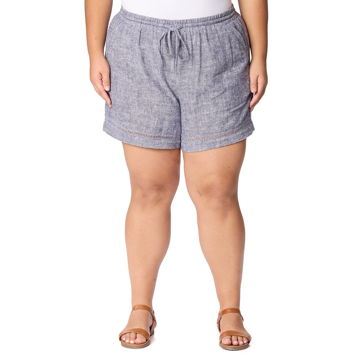 Briggs Ladies Linen Short in Navy