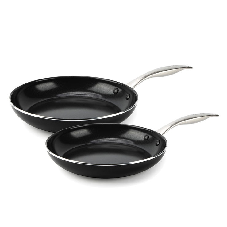 GreenPan Black Diamond Ceramic Nonstick Frying Pans, 2 Pack Costco UK