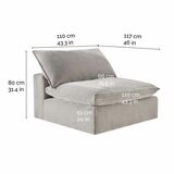 Aiden & Ivy Sereen Beige Fabric Armless Chair