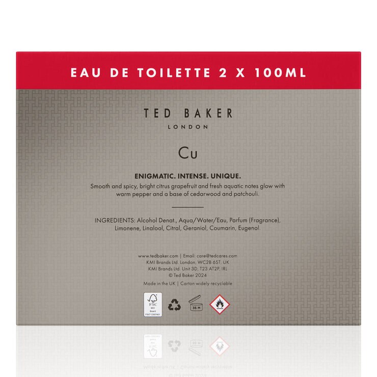 TED BAKER TONICS 2X100ML Back of box TED BAKER TONICS 2X100ML Back of box