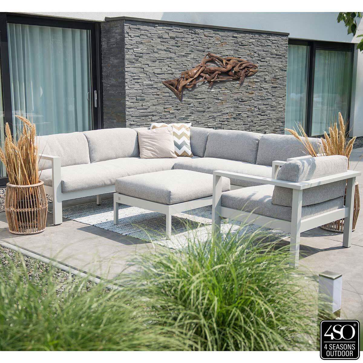 4 Seasons Outdoor Saxon 4 Piece Corner Lounge Set Left Arm Rest Costco Uk