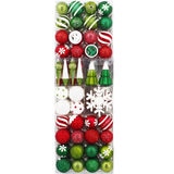 Shatter Resistant 52 Piece Ornament Set in Red and Green