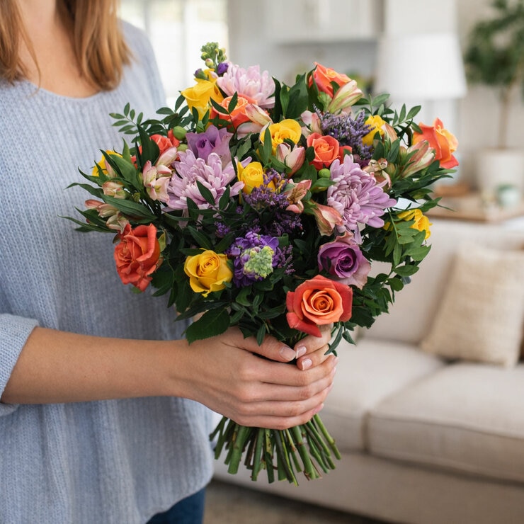 35 Stem Mixed Mother's Day Flower Bouquet with Greetings Card