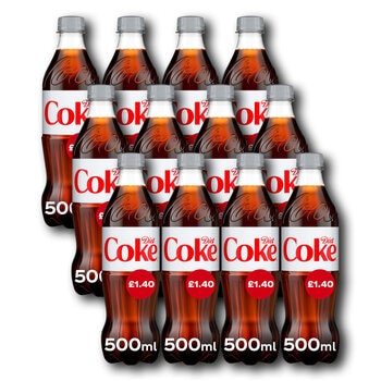 Diet Coke PMP £1.40, 12 x 500ml