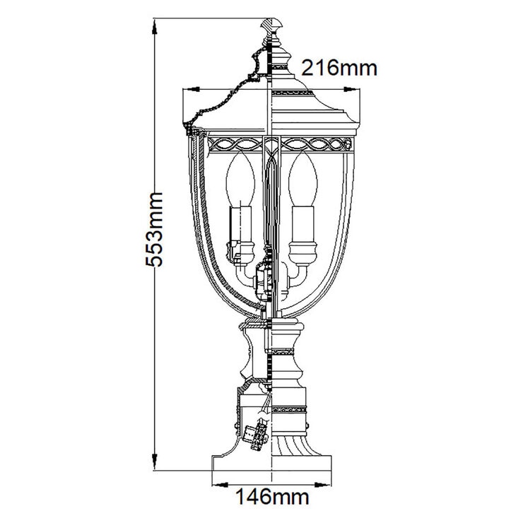 Feiss English Bridle 3 Light Exterior Pedestal Lantern Feiss English Bridle 3 Light Exterior Pedestal Lantern