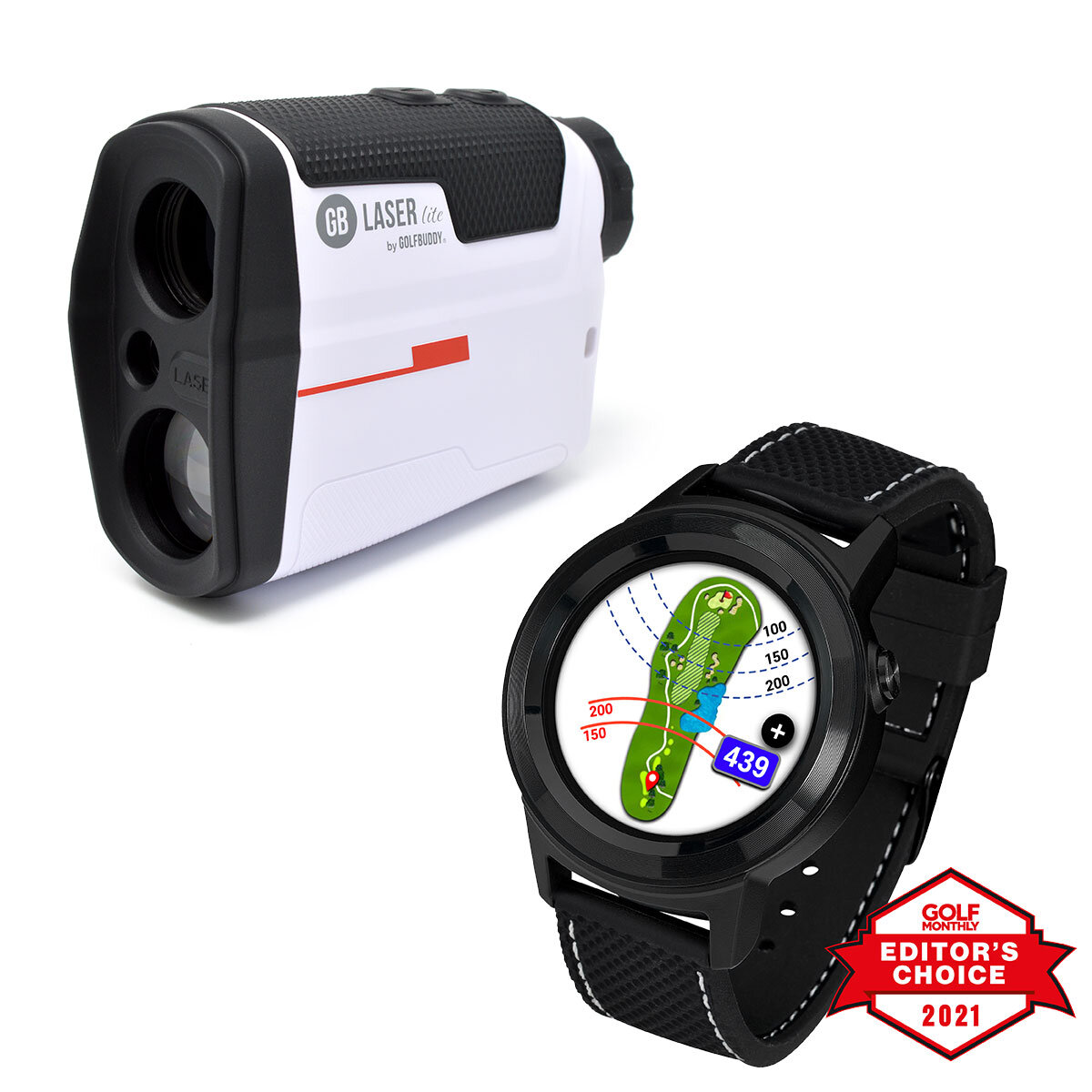 Golf Buddy W11 GPS Watch with Laser Lite Rangefinder Co...