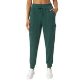 Mondetta Ladies Cargo Scuba Cuffed Pant in Green