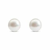 8.5-9mm Akoya White Pearl Earrings, 14ct White Gold 8.5-9mm Akoya White Pearl Earrings, 14ct White Gold