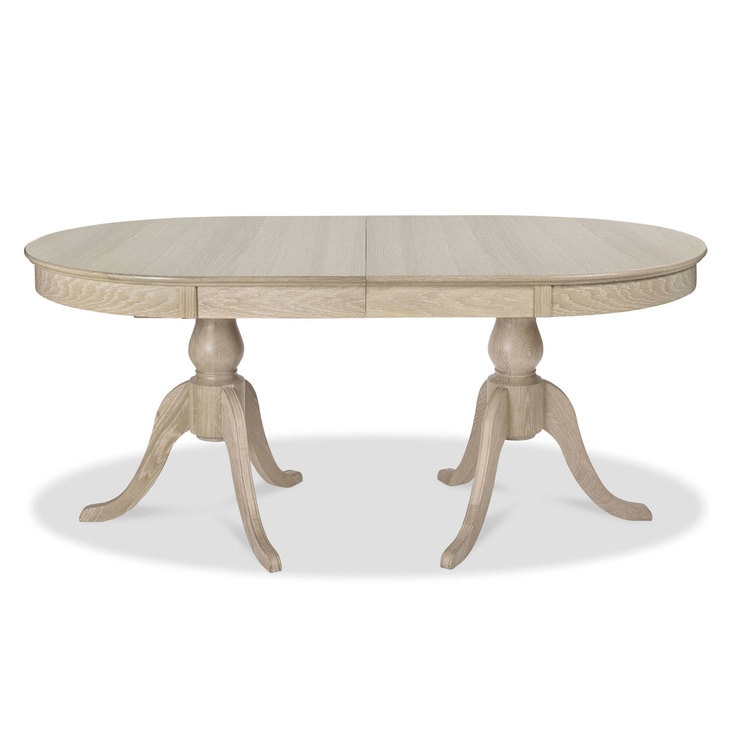 Bentley Designs Margaux Chalk Oak Extending Dining Table + 6 Fabric