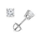 0.70ctw Round Brilliant Cut Diamond Solitaire Stud Earrings, 18ct White Gold