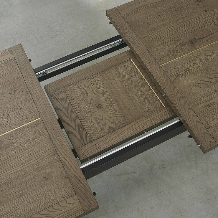 Bentley Designs Camden Weathered Oak & Peppercorn Extending Dining Table, Seats 4-6