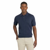 Chaps Men's Ribbed Knit Polo in Navy Chaps Men's Ribbed Knit Polo in Navy
