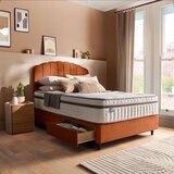 Silentnight Velvet 4 Drawer Divan Base with Merlin Headboard in 3 Colours & 3 Sizes