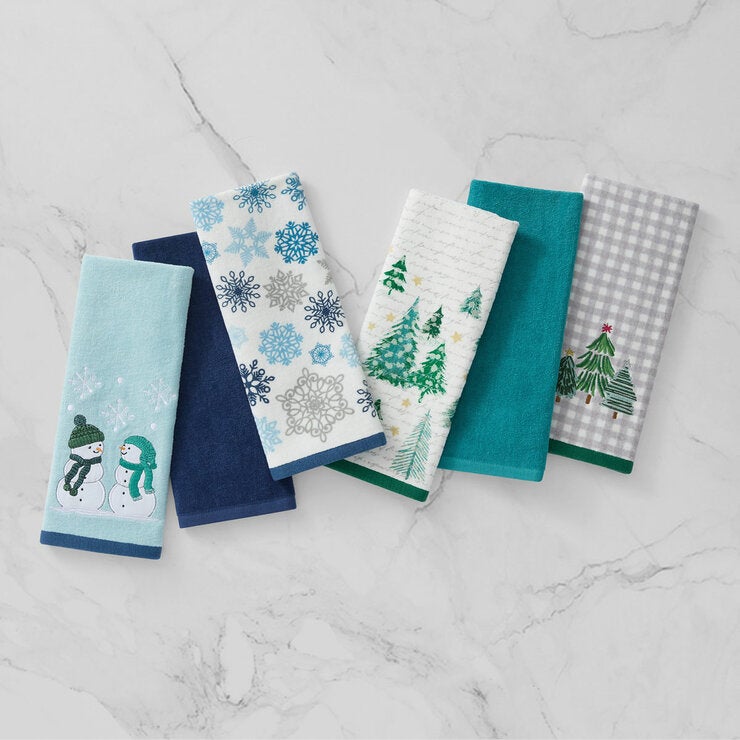 Lenox Holiday Blue Kitchen Towels 6 Pack Lenox Holiday Blue Kitchen Towels 6 Pack