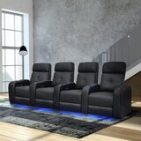 Valencia Home Theatre Seating Verona Row of 4 Chairs, Black