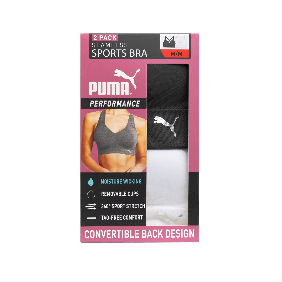 pink and grey bra in packaging