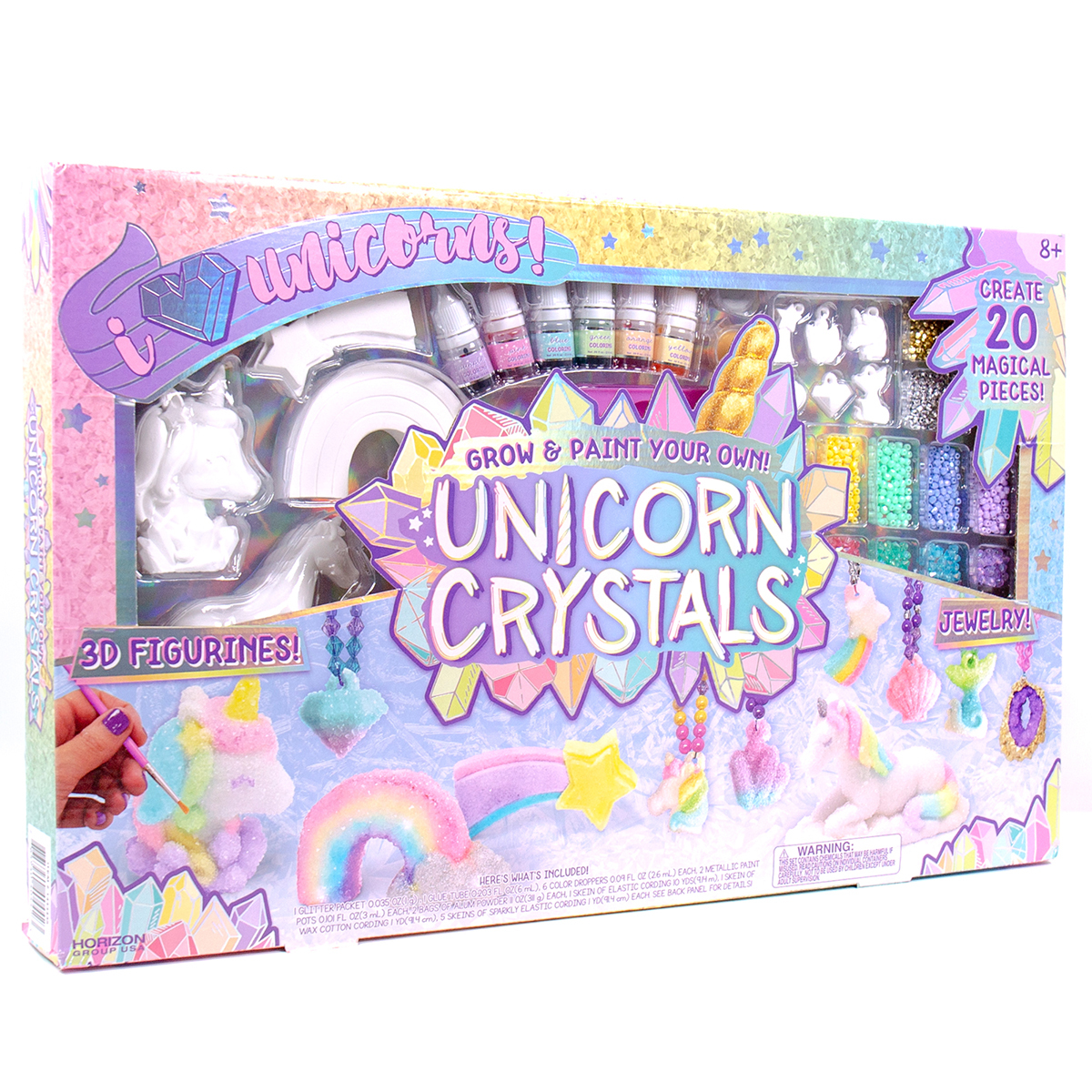 Boxed image unicorn crystal set