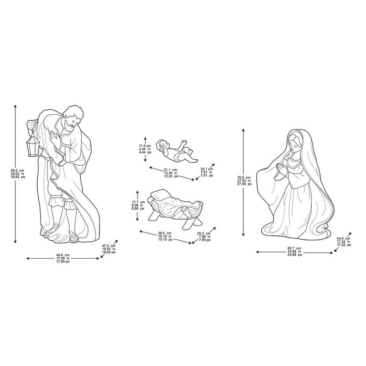 Buy Outdoor Holy Family 4 Piece Set Dimensions Image at Costco.co.uk Buy Outdoor Holy Family 4 Piece Set Dimensions Image at Costco.co.uk