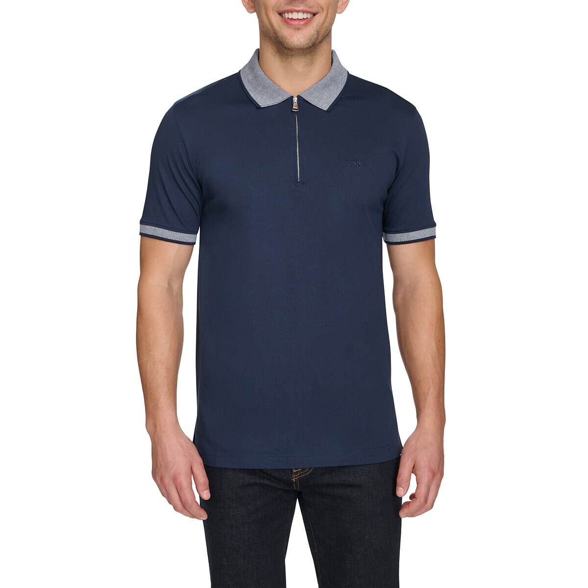 DKNY Men's Zip Collar Polo