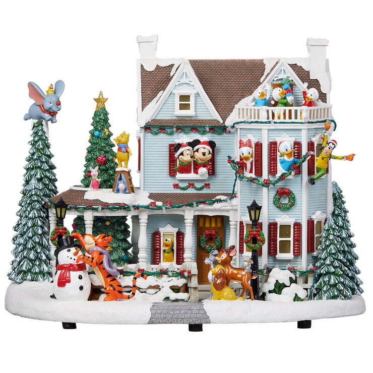 Disney 11.7 Inches (29.8cm) Animated Christmas Holiday House Table Top