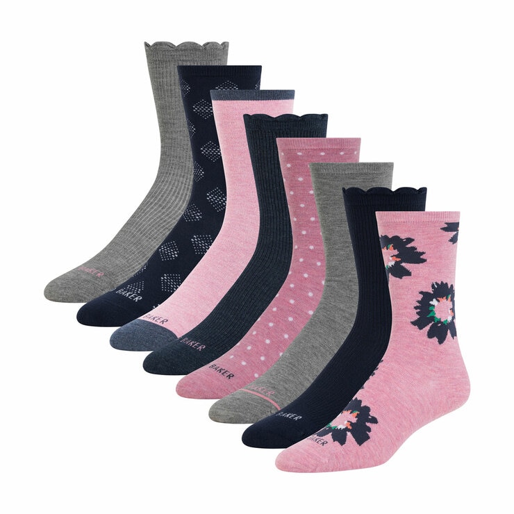 Ted Baker Women's Crew Sock, 8 Pack
