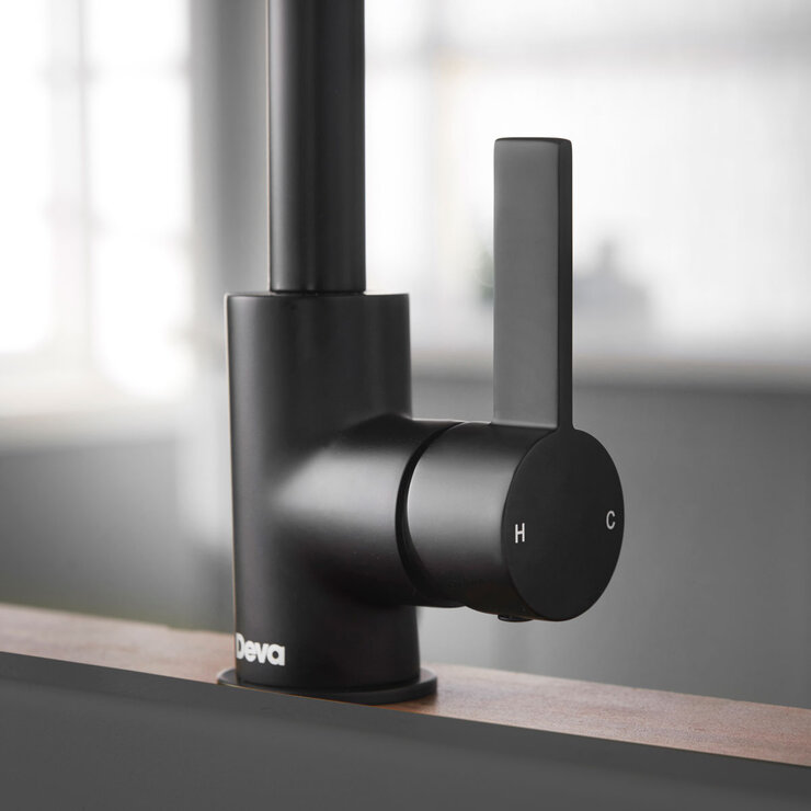 Deva Ashworth Kitchen Sink Mixer Tap In Matte Black, Model ASH104BK Deva Ashworth Kitchen Sink Mixer Tap In Matte Black, Model ASH104BK