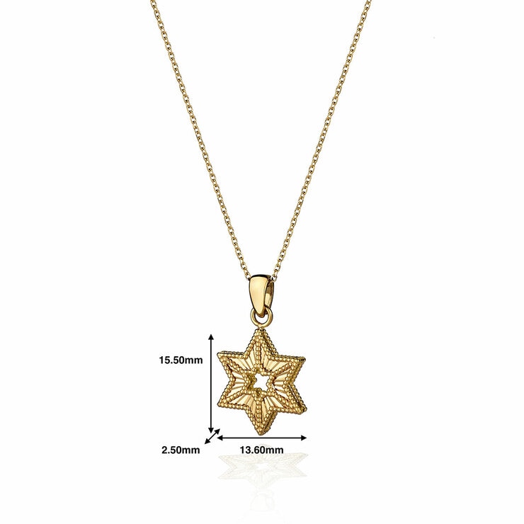 14ct Yellow Gold Textured Star of David 14ct Yellow Gold Textured Star of David
