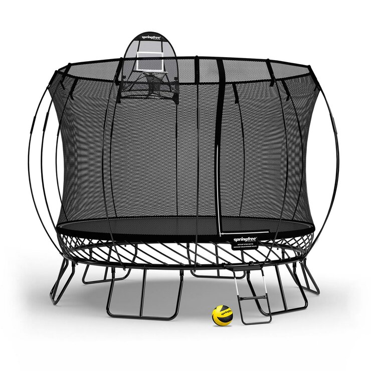 Springfree 10ft Round Jumbo Trampoline with additional ball and hoop