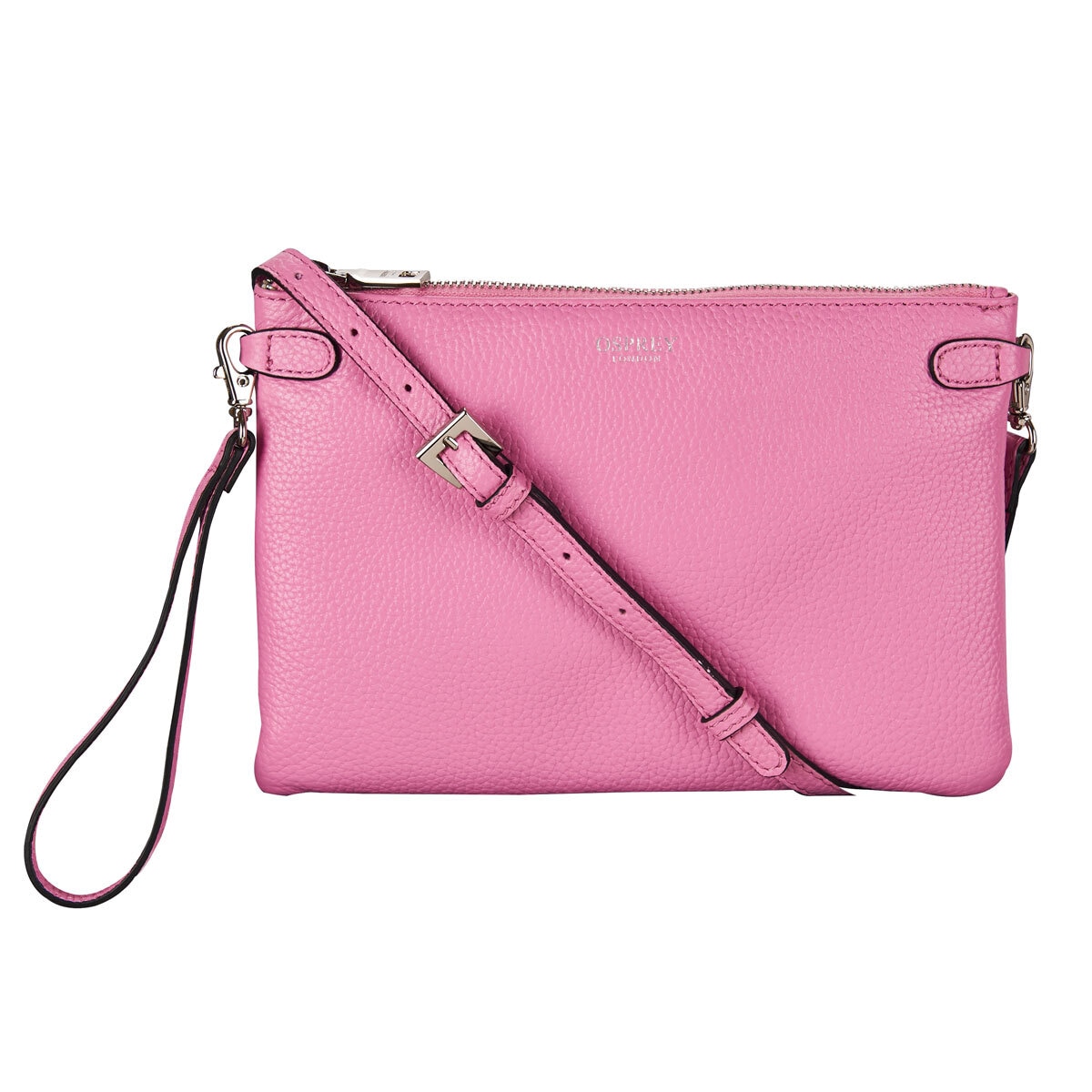 Osprey London Madison Leather Women's Cross Body bag, Carnation Pink