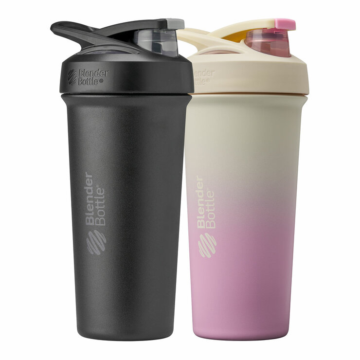 BlenderBottle Strada Stainless Steel Shaker Bottle, 740ml, 2 Pack in 2 Colour Sets